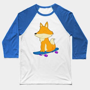 Fox Skater Skateboard Sports Baseball T-Shirt